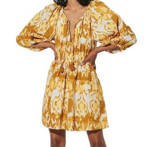 Cleobella Yellow and White Patterned Dress